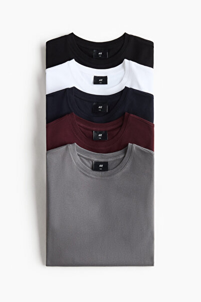 H&M 5'li Slim Fit Tişört