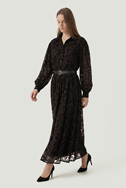 Suede Style 6464-6424 - Κομψό, άνετο γυναικείο σετ με δαντέλα και μανίκια μπα...