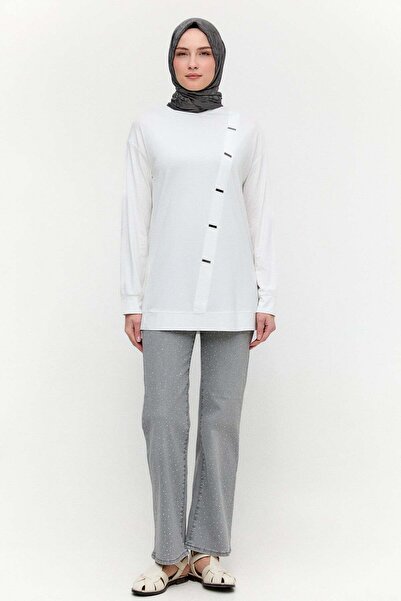 Setrms Metal Detaylı Oversize Penye Tunik
