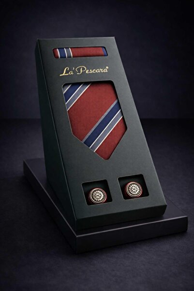 Kravatkolik Κλασικό σετ δώρου για άνδρες με μαντήλι και μανικετόκουμπα σε χρώ...