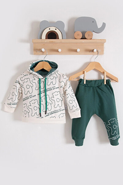 Veraura Lifestyle Cross Bears Hooded 100% Cotton Baby Boy Set