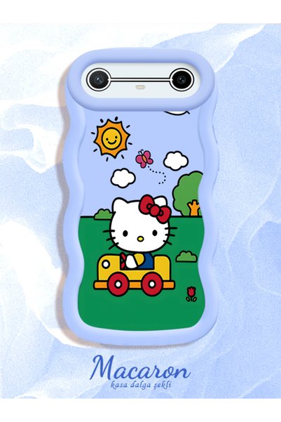 CHICASELUX Simple Blue Silicone Phone Case Hello Kitty Pattern Compatible wit...