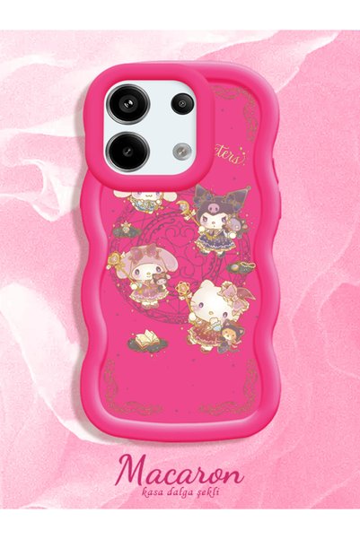 CHICASELUX Simple Red Silicone Phone Case Kitty Pattern Compatible with Redmi...