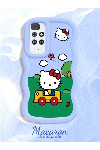 CHICASELUX Shockproof Simple Blue Silicone Phone Case Hello Kitty Pattern Com...