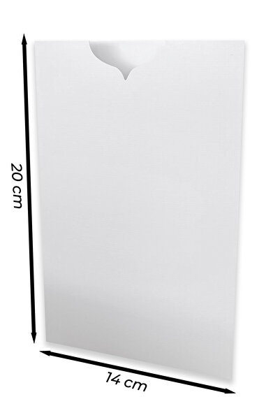ABB Matbaa 50 Adet Beyaz Lüks Desenli Düğün Nikah Nişan Davetiye Zarfı (14x20)