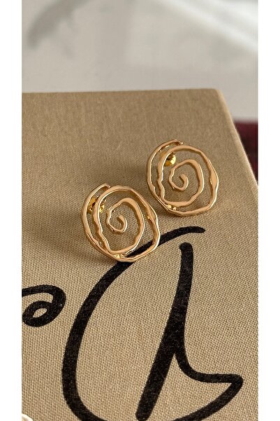 Gold Spiral Form Küpe Altın Kaplama