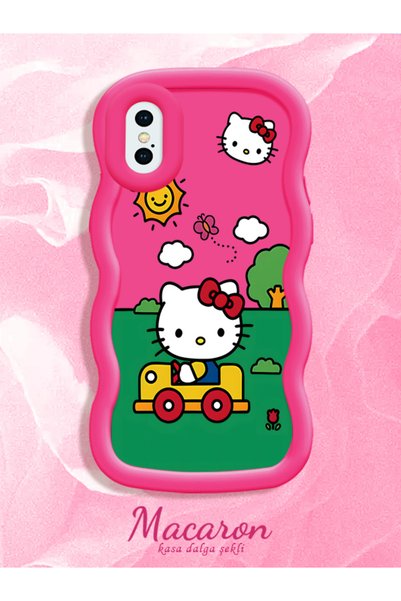 CHICASELUX Simple Red Silicone Phone Case Hello Kitty Pattern Shockproof Comp...