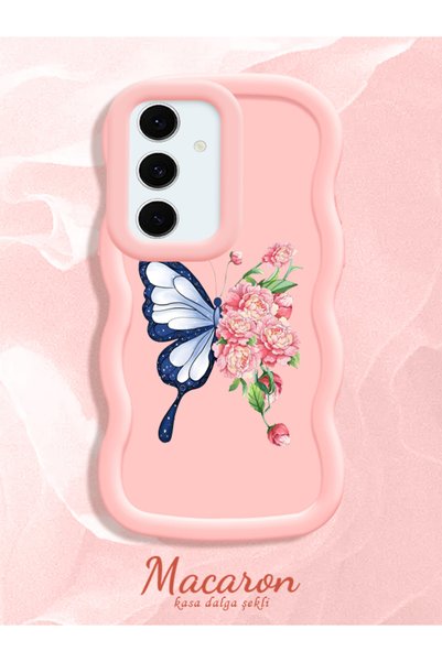 CHICASELUX Shockproof Simple Pink Silicone Phone Case Butterfly Pattern Compa...
