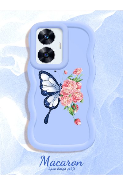 CHICASELUX Simple Blue Silicone Phone Case Butterfly Pattern Compatible with ...