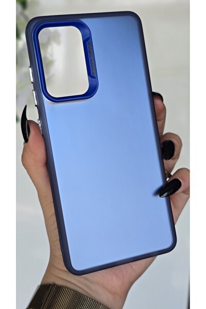 Magic Ring Samsung Galaxy A52 Uyumlu Mavi Renk Geçişli Mat Silikon Kılıf Kame...