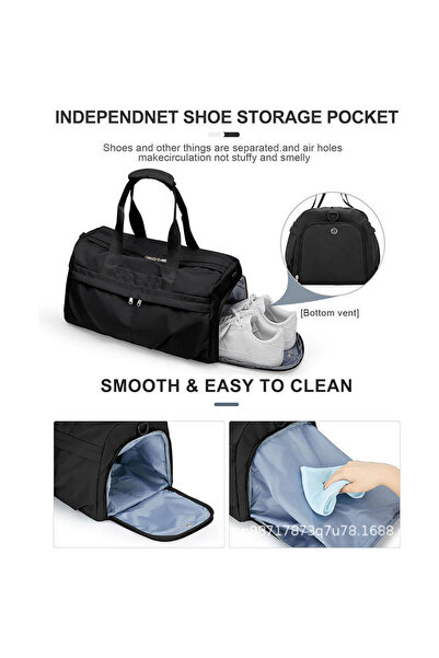 SPAULD Gym Bag for Women Men with Shoe Compartment, Sport Duffel Bag, Waterproof Travel Weekender Overnight