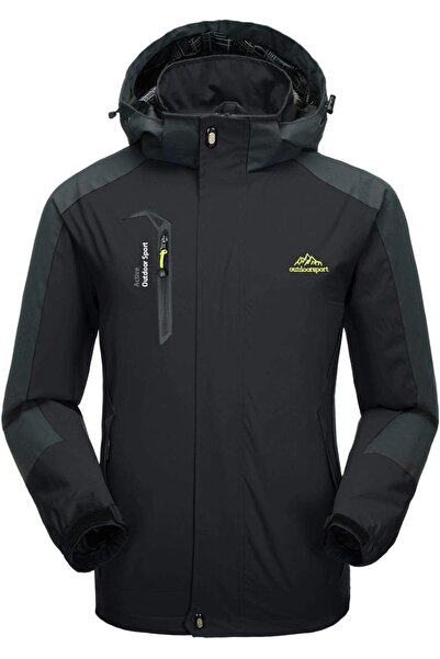 Kefitevd Ανδρικό Ελαφρύ Αδιάβροχο Μπουφάν Softshell με Αποσπώμενη Κουκούλα, Α...