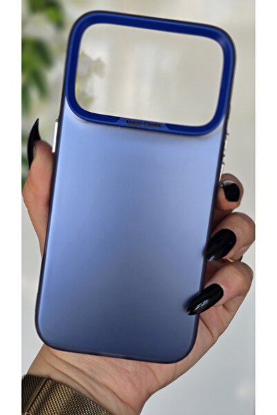 Magic Ring iPhone 17 PRO Uyumlu Mavi Renk Geçişli Mat Silikon Kılıf Kamera Çe...