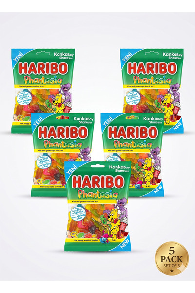 Haribo Φαντασία Φρουτώδες Τσίχλα Μικτών Γεύσεων - Πολυσυσκευασία (5x70γρ)