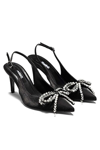 Dedos Γυναικεία βραδινά παπούτσια με χαμηλό τακούνι, ανοιχτή πλάτη, μυτερή μύ...