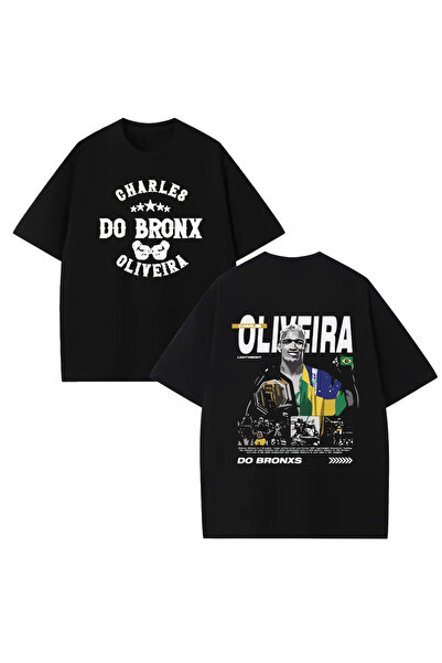 STİL-X Charles Oliveira Ufc Baskılı Unisex %100 Pamuklu Oversize T-shirt