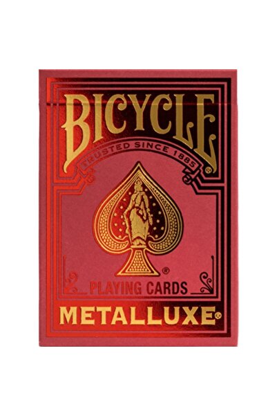 OyuncaklarÜlkesi مجموعة أوراق اللعب الفاخرة من Bicycle Metalluxe باللون الأحمر