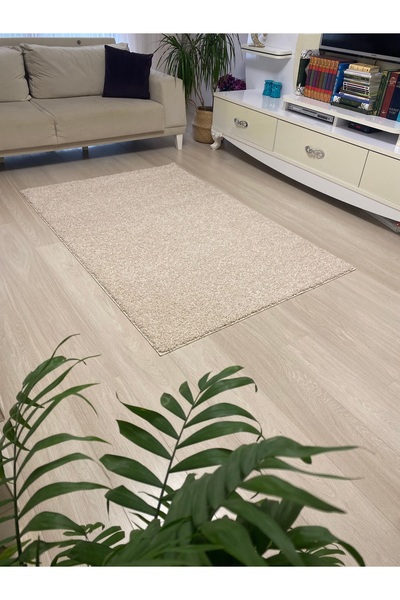 HALISHOP TROPİC KREM SHAGGY Kaymaz Taban Oturma Odası Salon Halısı