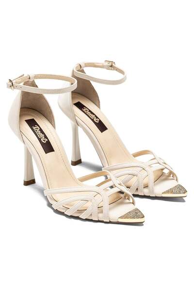 Dedos Women's High Heeled Pointed Toe Stone Embellished Buckle Evening Dress ...