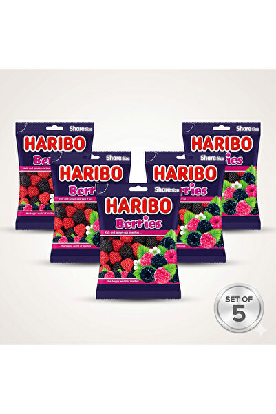 Haribo Τσίχλα με γεύση μούρα - Πολυσυσκευασία (5x70γρ)