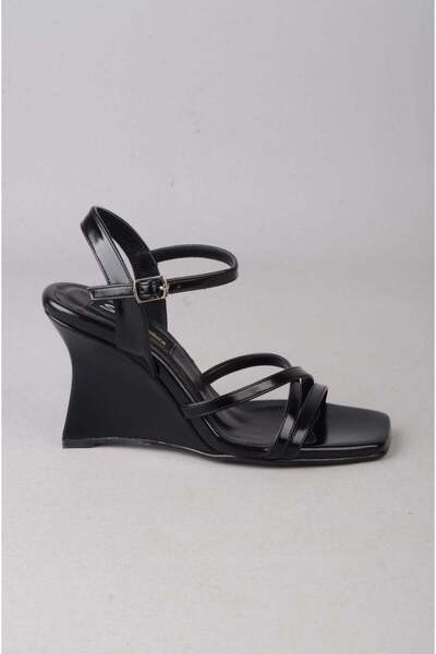 SEÇ KUNDURA Seç 8577 Women's Sandals with Wedge Heel (Heel Height: 9 cm) Black