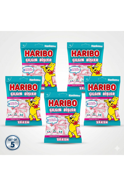 Haribo Τσίχλα Crazy Teeth - Πολυσυσκευασία (5x70G)