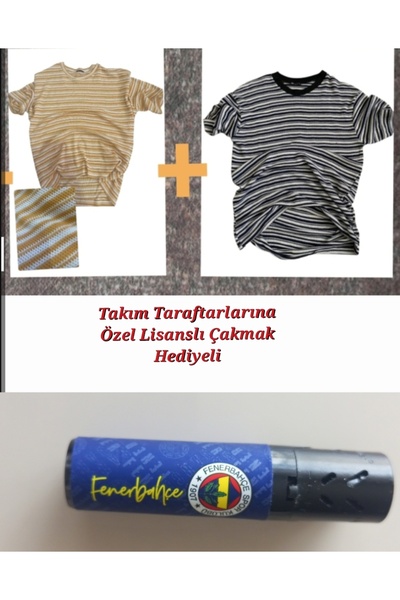KANDEMİR GROUP Wash and Wear T-Shirt Koko Does Not Make You Sweat 2-Pack + Licensed Fan Lighter
