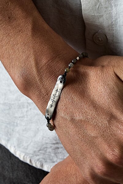 Ricco Jewellery 925 Ayar Gümüş Nordik Doğal Labradorit Bileklik