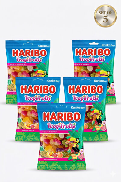 Haribo Τροπιφρούτι Τσίχλα Μικτών Γεύσεων - Πολυσυσκευασία (5x70γρ)