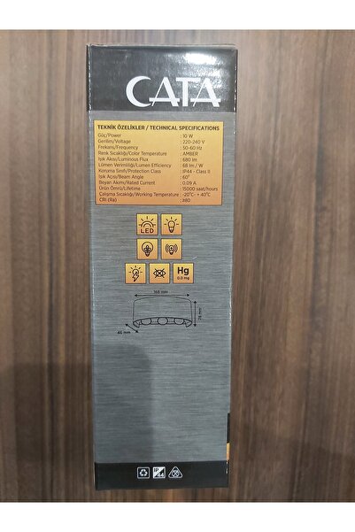 Cata Ct-8011 10 W Haiti Çift Yönlü İç ve Dış Mekan Led Aplik Amber Renk