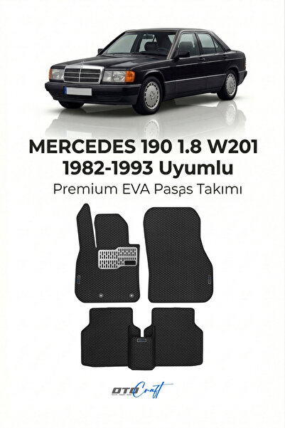 OTOCRAFT Mercedes 190 1.8 W201 (1982-1993) Araca Özel 3D Havuzlu Eva Paspas T...