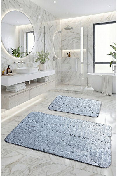 FeelHome Αντιολισθητική βάση, μαλακό, απορροφητικό σετ 2 τεμαχίων χαλάκια μπά...