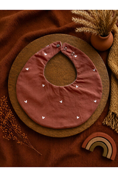 vikivin bebe Small Heart Patterned Liquid-Proof Round Baby Bib