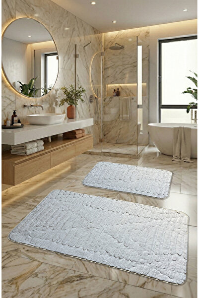 FeelHome Αντιολισθητική βάση, μαλακό, απορροφητικό σετ 2 τεμαχίων χαλάκια μπά...