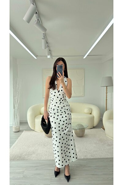 LUUNA STORE ΛΕΥΚΟ ΦΟΡΕΜΑ ΜΕ ΔΕΣΜΕΥΣΕΙΣ ΣΤΟ ΛΟΚΟ ΤΗΣ ΛΑΪΜΑΤΑΣ ΚΑΙ ΝΤΡΑΠΕΛΕΣ ΣΧ...