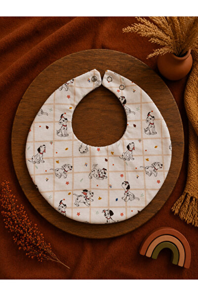 vikivin bebe Dalmatian Patterned Liquid-Proof Round Baby Bib