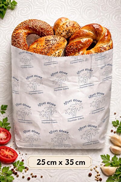 MGZ Poğaça Simit Gevrek Kese Kâğıdı(büyük Boy) 16 X 35 Cm (50 Adet)