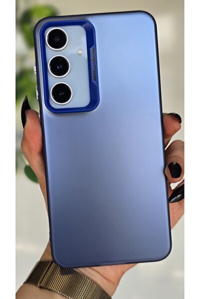 Magic Ring Samsung Galaxy A34 Uyumlu Mavi Renk Geçişli Mat Silikon Kılıf Kame...