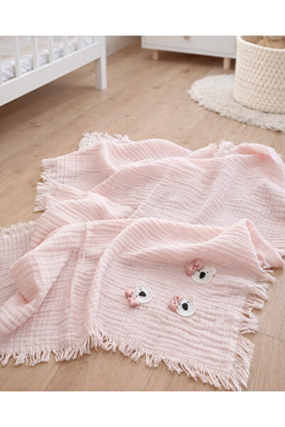 RUKİYE YAVUZ Pamuk Pazen Handmade Teddy Bear Detailed 4 Layer 100% Cotton Mus...