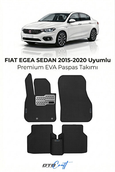 OTOCRAFT Fiat Egea Sedan (2015-2020) Araca Özel 3D Havuzlu Eva Paspas Tam Set...