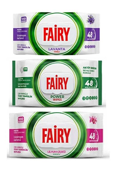 Fairy مناديل تنظيف متعددة الأغراض للأسطح - عبوة متنوعة من 3 قطع