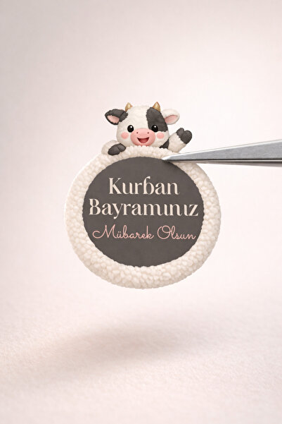 Hayali Çizgili Kurban Bayramı Sticker 4cm Mat Etiket A4’te 20 Adet Paket Süsl...