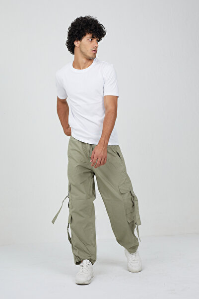 GRİİ WEAR Unisex με λειτουργικές τσέπες cargo στα πλαϊνά και ρυθμιζόμενες λεπ...