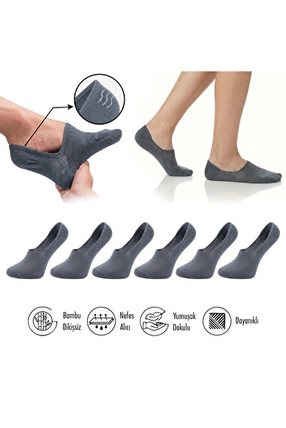 Lion Monroe Pure Bamboo Women's Ballerina Socks Smoked Seamless Invisible Non...