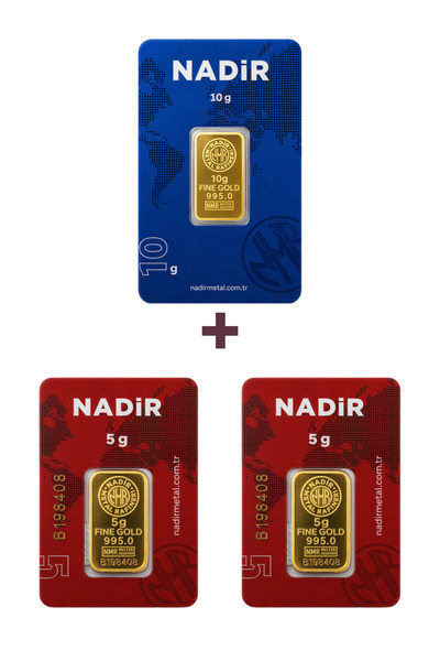 Nadir Gold 24 Ayar 20 Gram Külçe Altın (1 Adet 10 Gram Külçe Altın + 2 Adet 5...