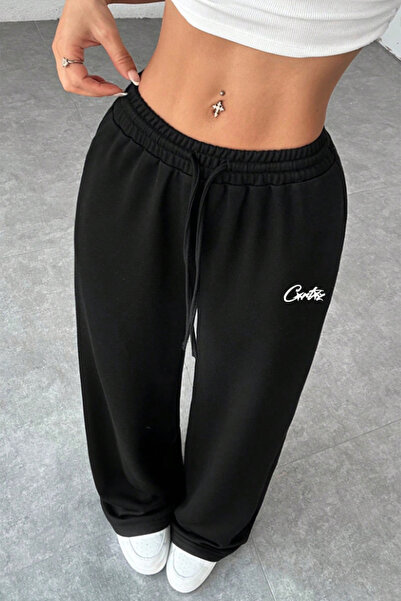 THE RULE Corteiz Printed Black Wide Leg Summer Baggy 3 Yarn Flexible Comforta...