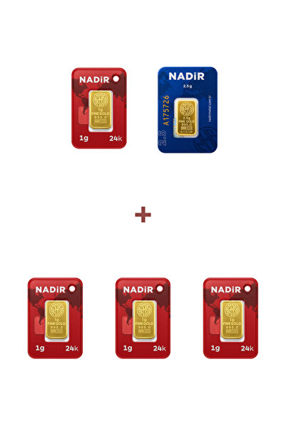 Nadir Gold 24 Ayar 6,5 Gram Külçe Altın (1 Adet 2,5 Gram Külçe Altın + 4 Adet...