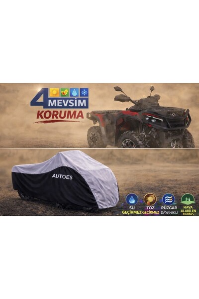 autoEs Segway Snarler At6l X 570 Uyumlu Atv Brandası 4 Mevsim Branda Gri-Siyah