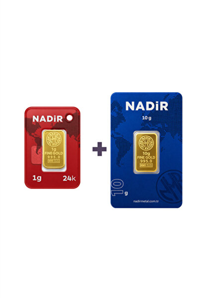Nadir Gold 24 Ayar 11 Gram Külçe Altın (1 Adet 10 Gram Külçe Altın + 1 Adet 1...