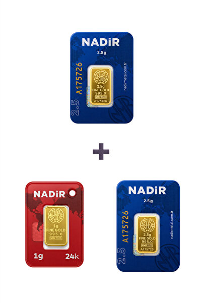 Nadir Gold 24 Ayar 6 Gram Külçe Altın (2 Adet 2,5 Gram Külçe Altın + 1 Adet 1...